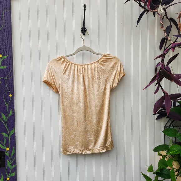 Vintage 1970's Soft Cream Velvet Peasant Style Top - Picture 3 of 15